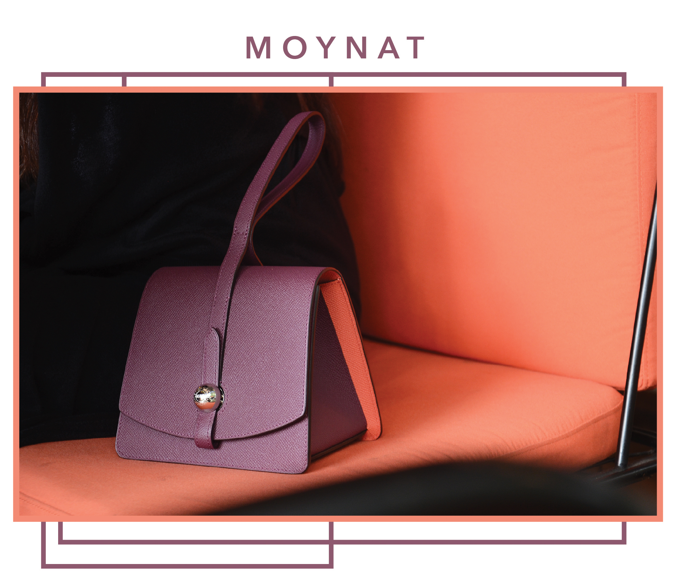 Moynat Madeleine Clutch Bag Purple Leather