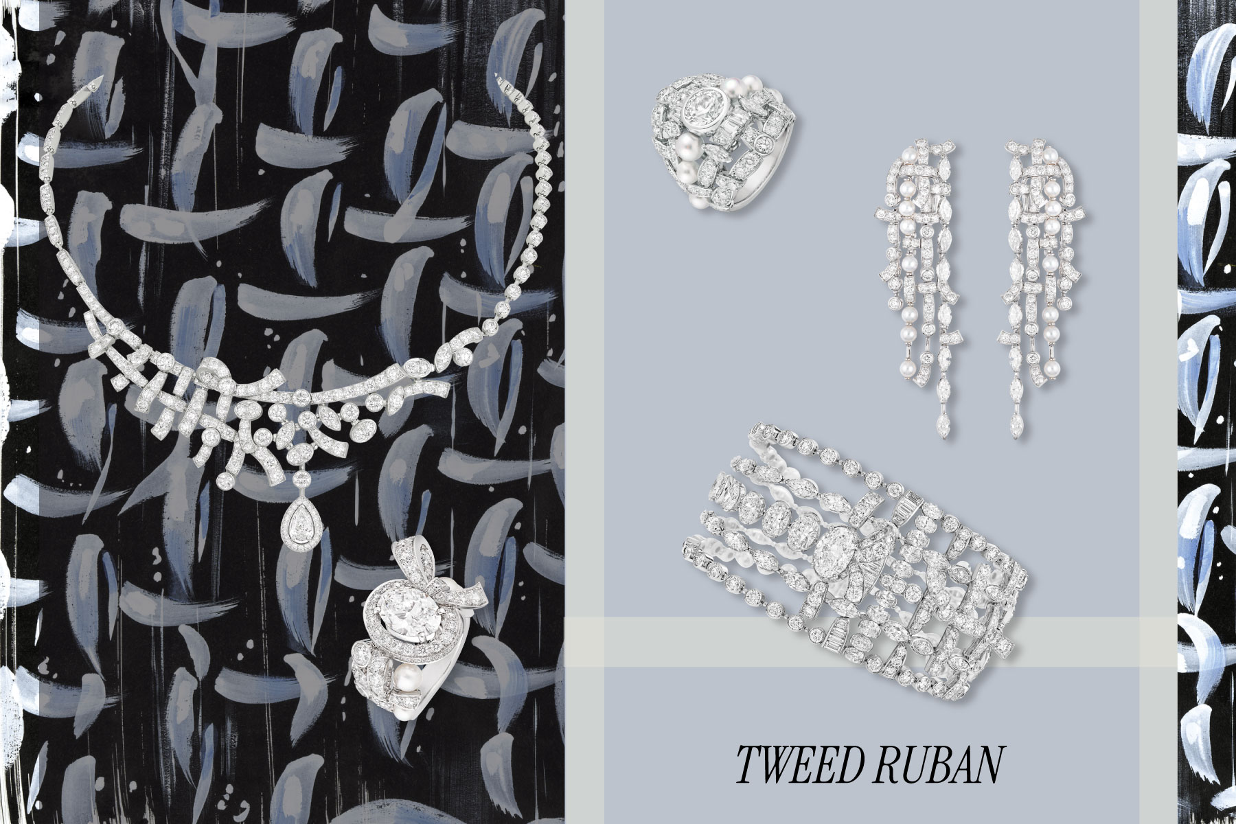 CHANEL, Accessories, Chanel Ribbon Woven White Silver Metallic