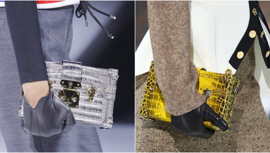 General view of displayed Vuitton Petite Malle bags, LV Trainer News  Photo - Getty Images